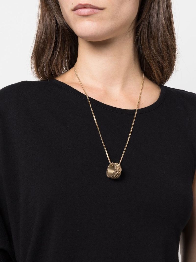 Gold-tone Ring Pendant Necklace
