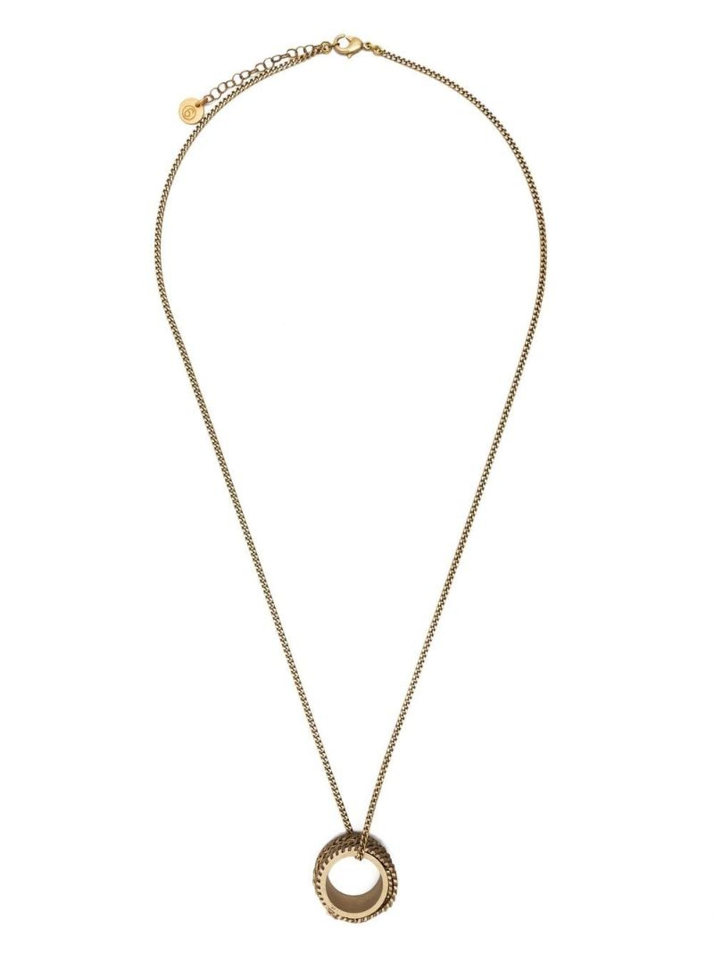 Gold-tone Ring Pendant Necklace