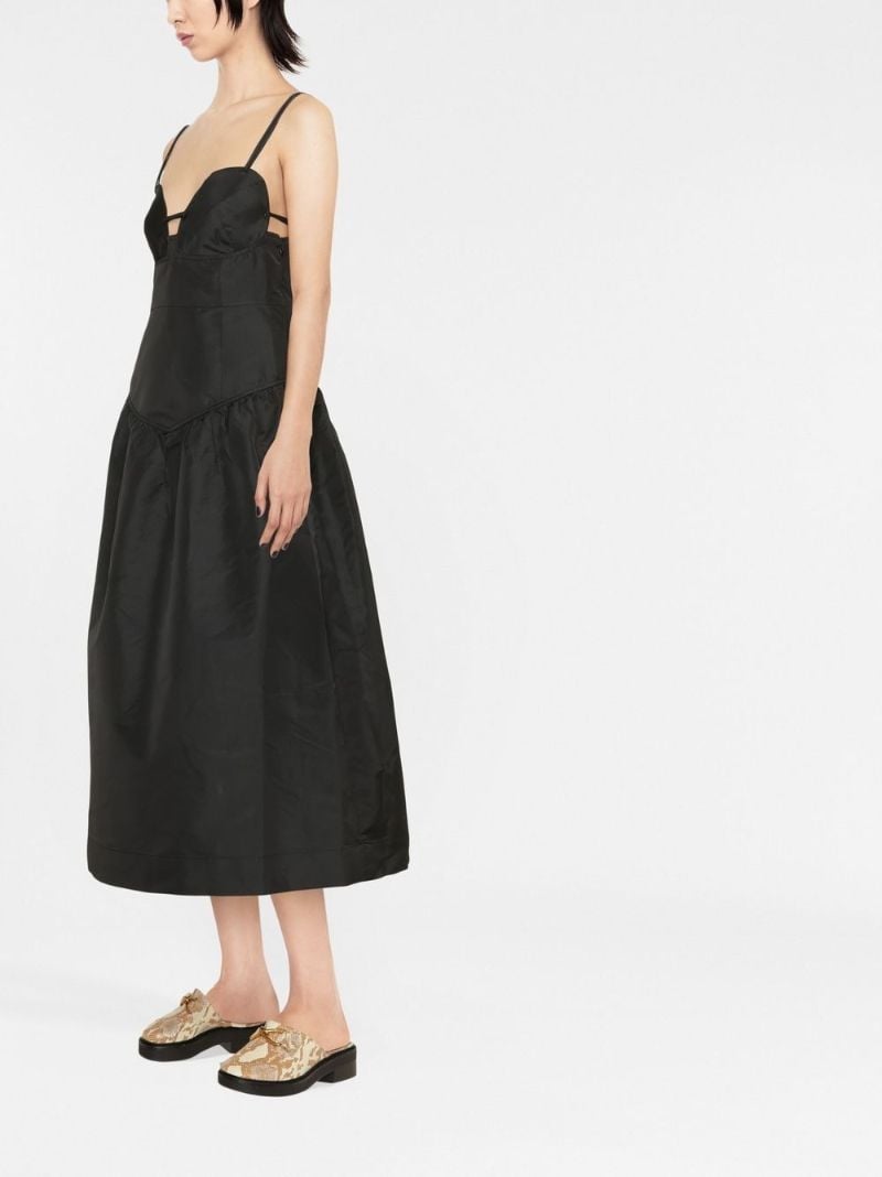 Black Sweetheart Neck Midi Dress