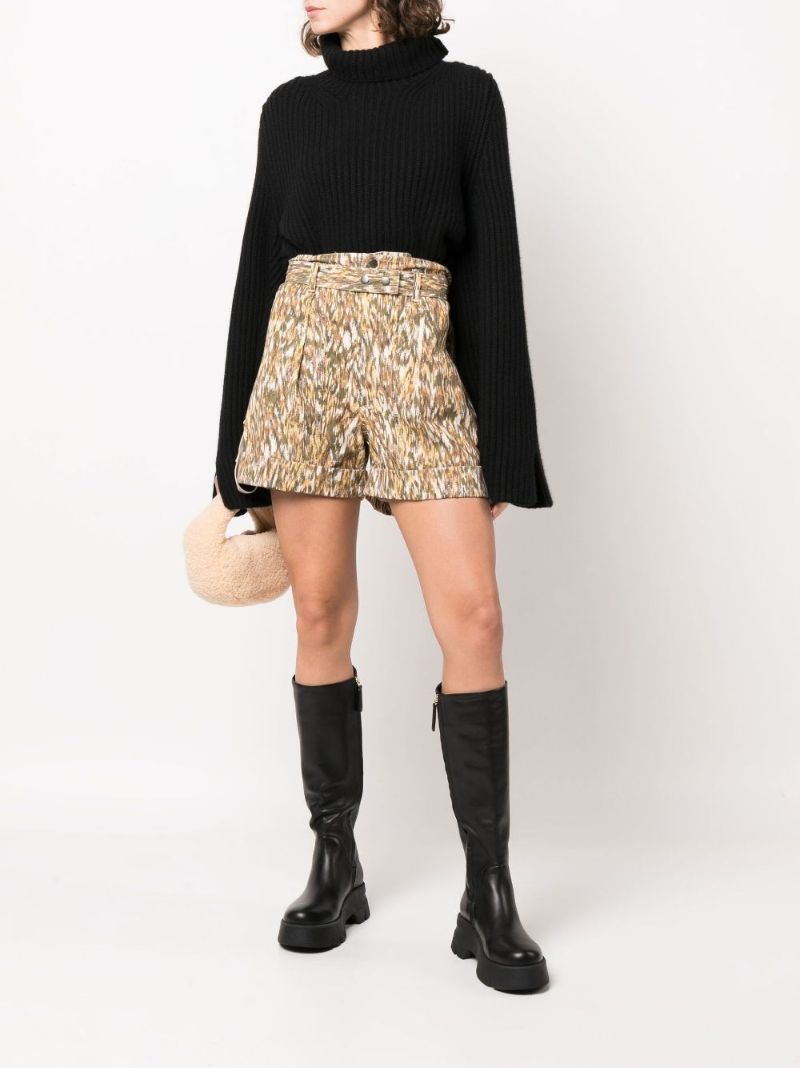 Green Kaloscoe Printed Cotton Shorts