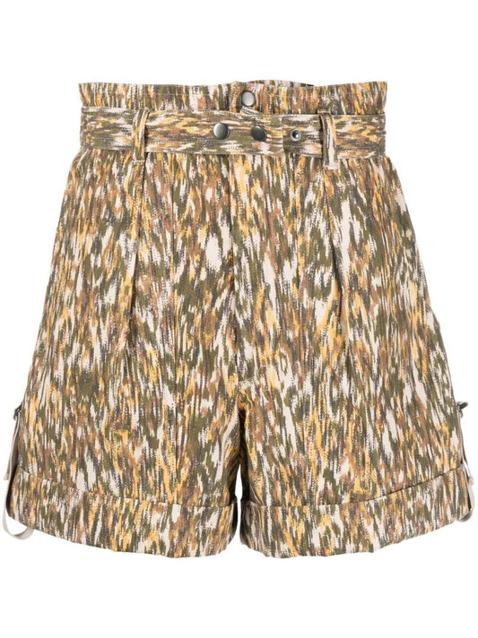 Green Kaloscoe Printed Cotton Shorts