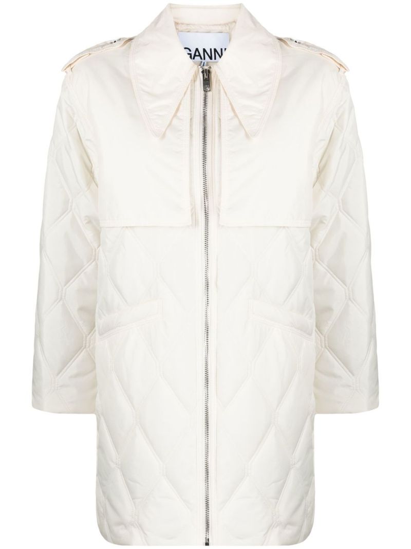 Neutral Zip-up Quilted Jacket
