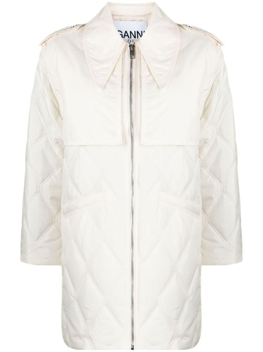 Neutral Zip-up Quilted Jacket