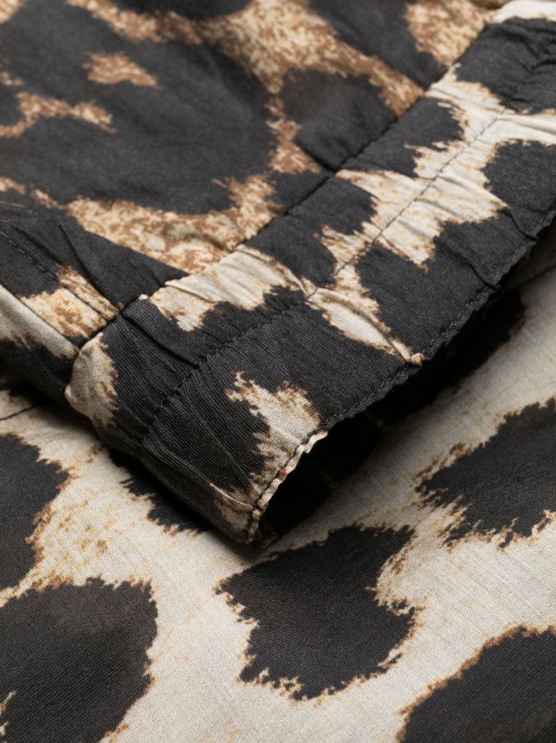 Brown Leopard Print Knee-length Shorts