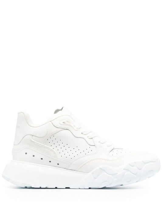 White High-top Court Sneakers