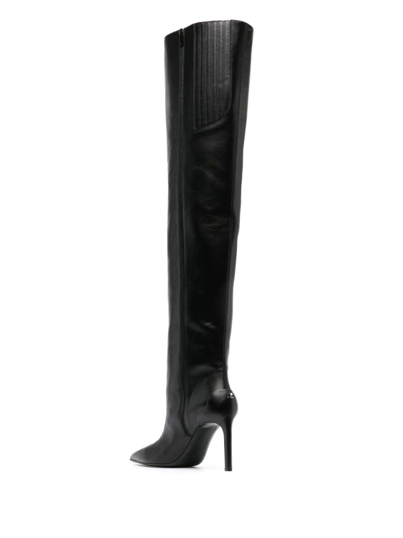 Black 90 Leather Over-the-knee Boots