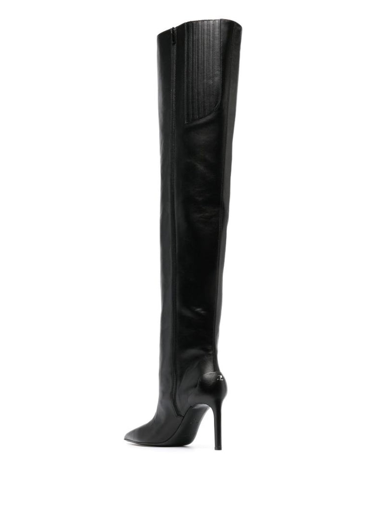 Black 90 Leather Over-the-knee Boots