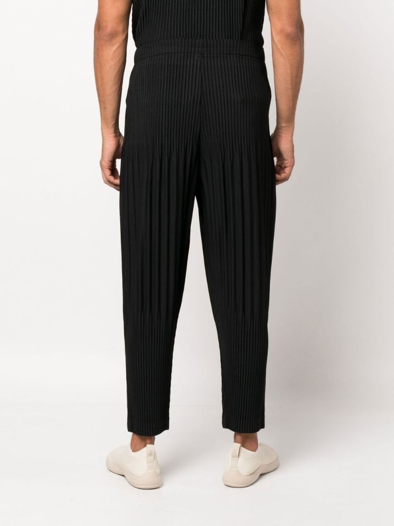 Black Pleated Tapered Trousers