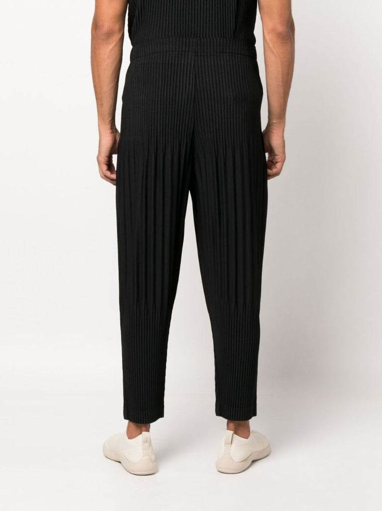 Black Pleated Tapered Trousers