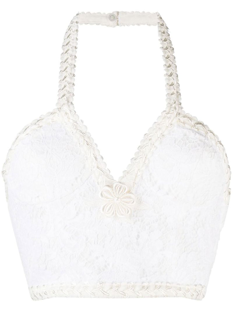 White Lace Bustier Top