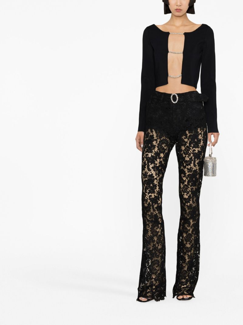 Black Flared Lace Trousers