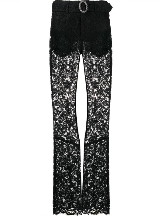 Black Flared Lace Trousers