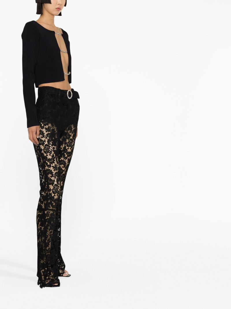 Black Flared Lace Trousers