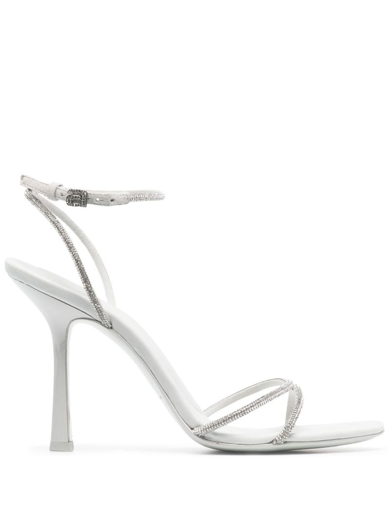 White Dahlia 105 Leather Sandals