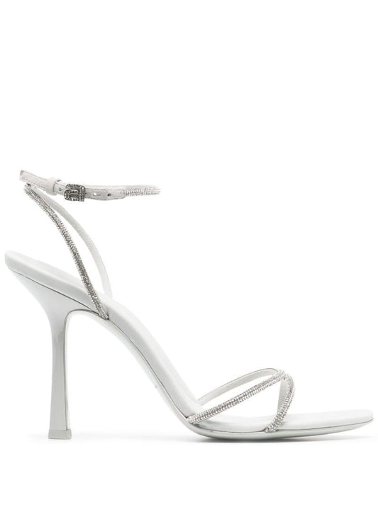 White Dahlia 105 Leather Sandals