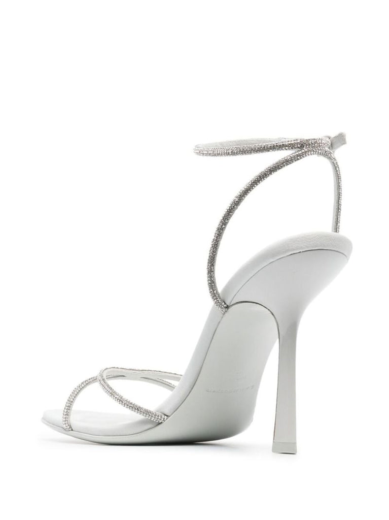 White Dahlia 105 Leather Sandals