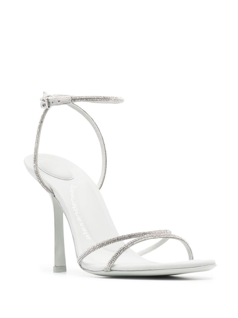 White Dahlia 105 Leather Sandals