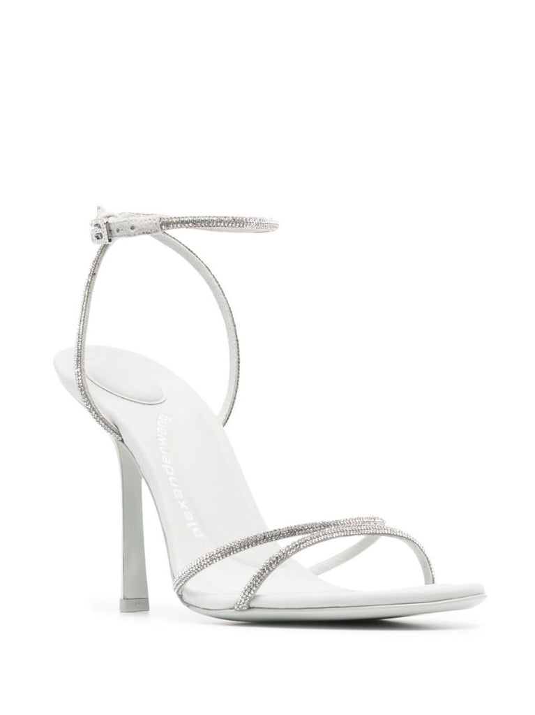 White Dahlia 105 Leather Sandals