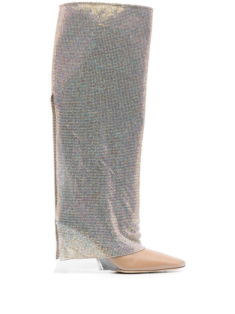 Neutral Christine 95 Crystal-embellished Boots