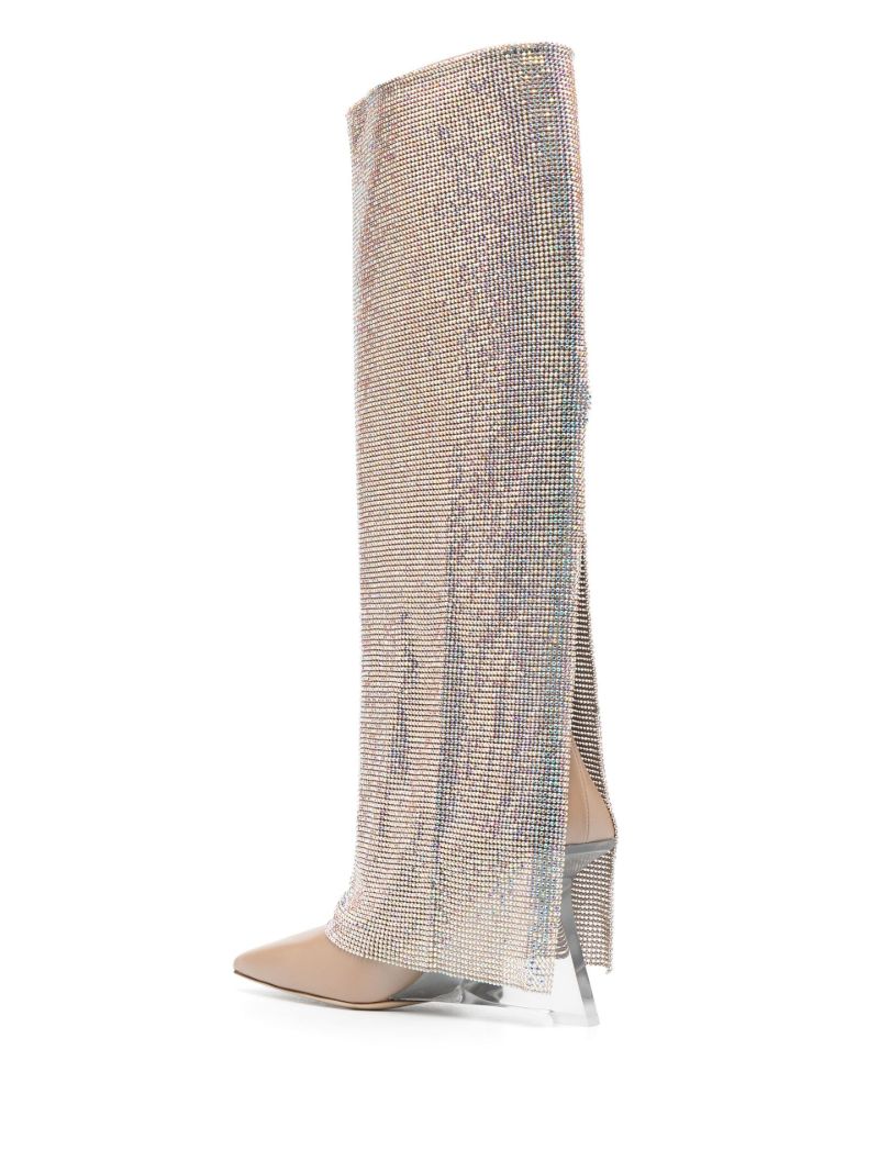 Neutral Christine 95 Crystal-embellished Boots