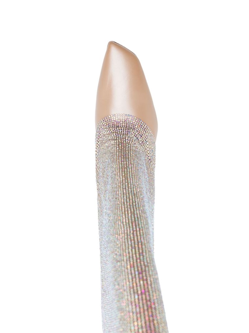 Neutral Christine 95 Crystal-embellished Boots
