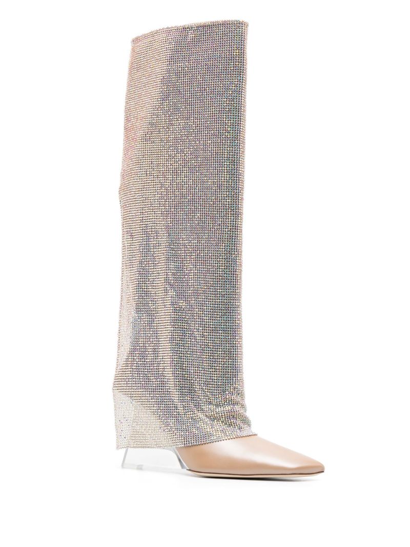 Neutral Christine 95 Crystal-embellished Boots