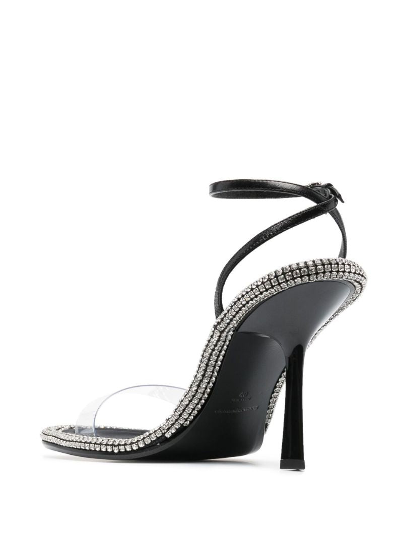 Black Nima 105 Leather Sandals