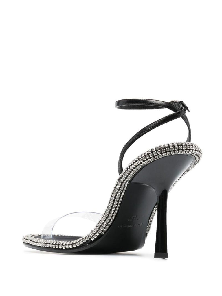 Black Nima 105 Leather Sandals