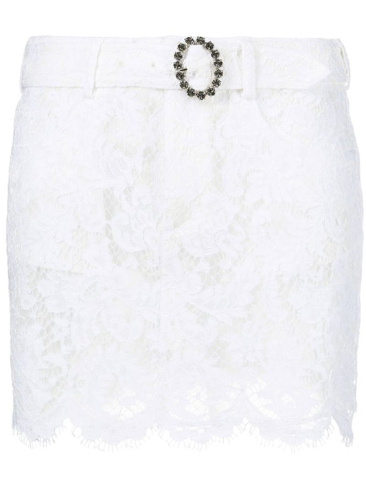 White Lace Mini Skirt