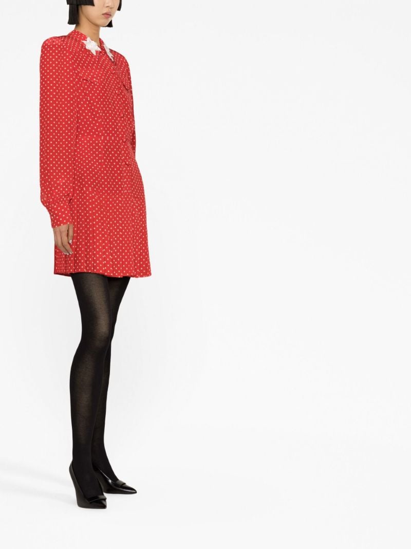 Red Polka Dot Silk Mini Dress