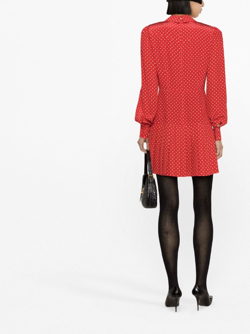 Red Polka Dot Silk Mini Dress
