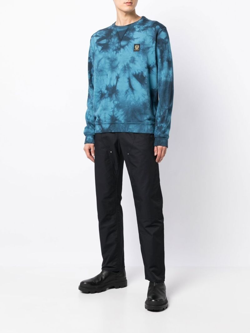 Blue Surface Tie-dye Cotton Sweatshirt