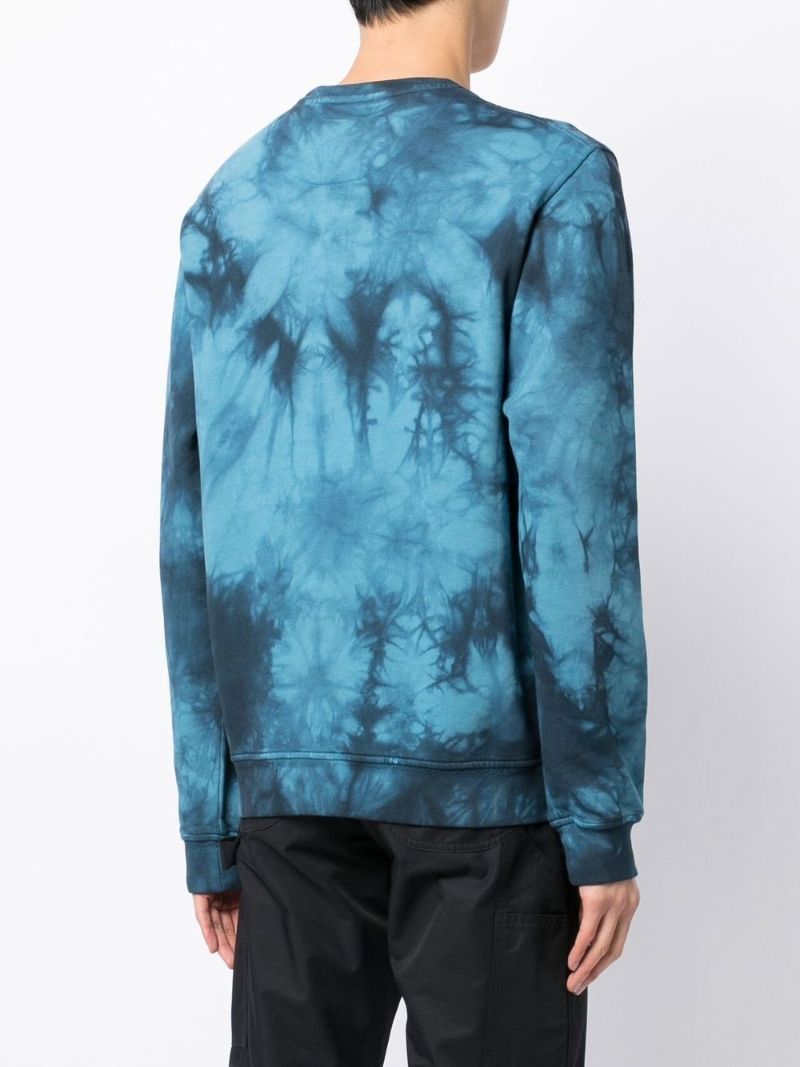 Blue Surface Tie-dye Cotton Sweatshirt