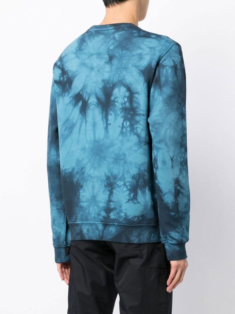 Blue Surface Tie-dye Cotton Sweatshirt