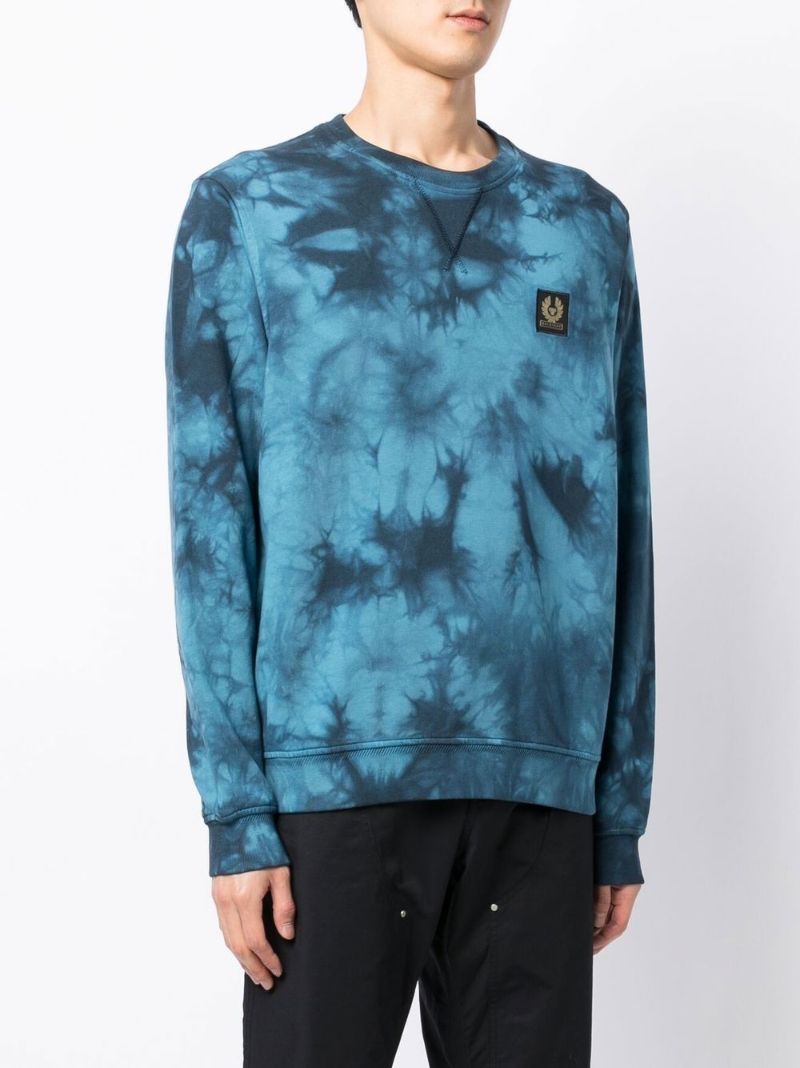 Blue Surface Tie-dye Cotton Sweatshirt
