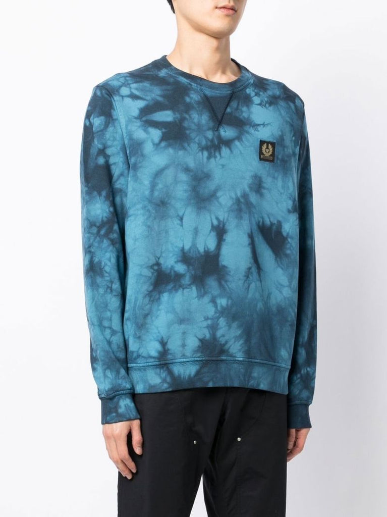 Blue Surface Tie-dye Cotton Sweatshirt