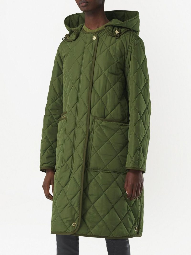 Green Parkgate Quilted Parka Coat