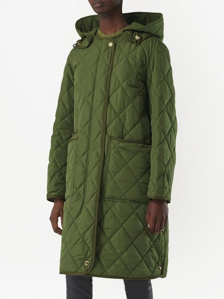 Green Parkgate Quilted Parka Coat