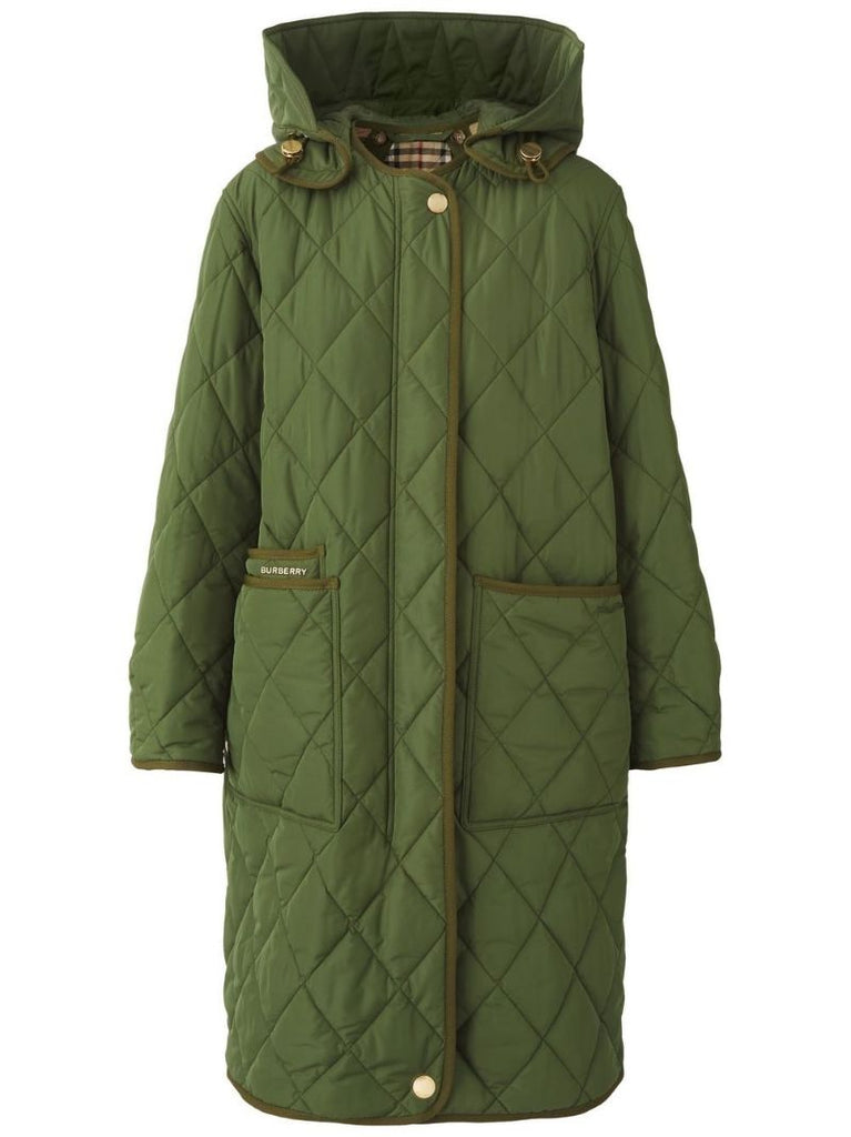 Green Parkgate Quilted Parka Coat