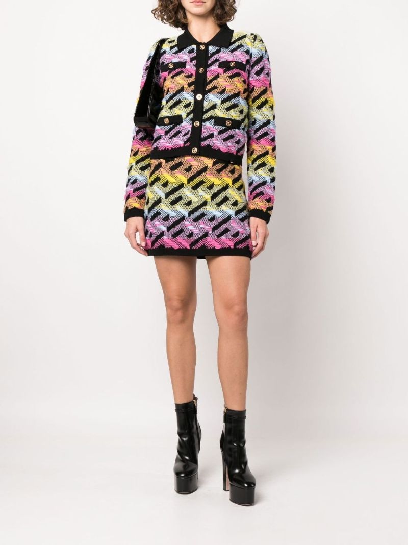 Pink La Greca Wool Cardigan