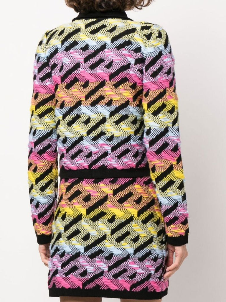 Pink La Greca Wool Cardigan