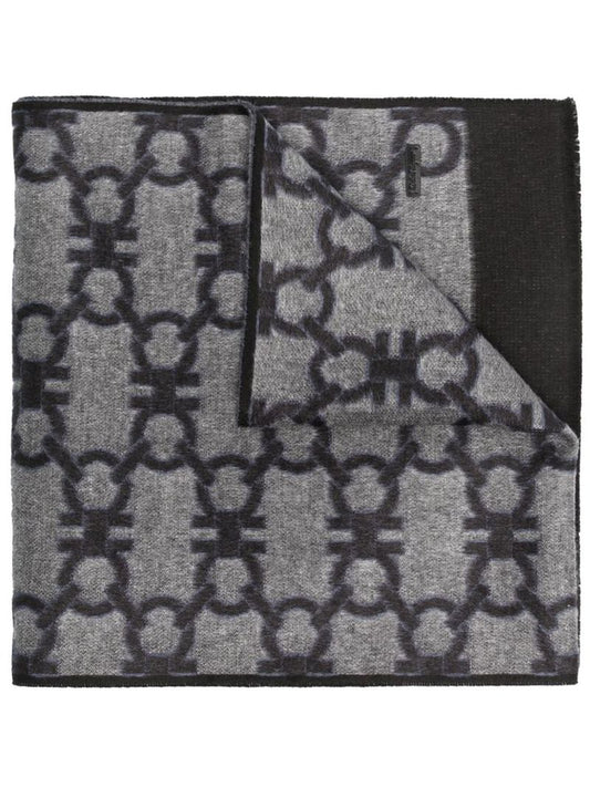 Grey Gancini Jacquard Scarf