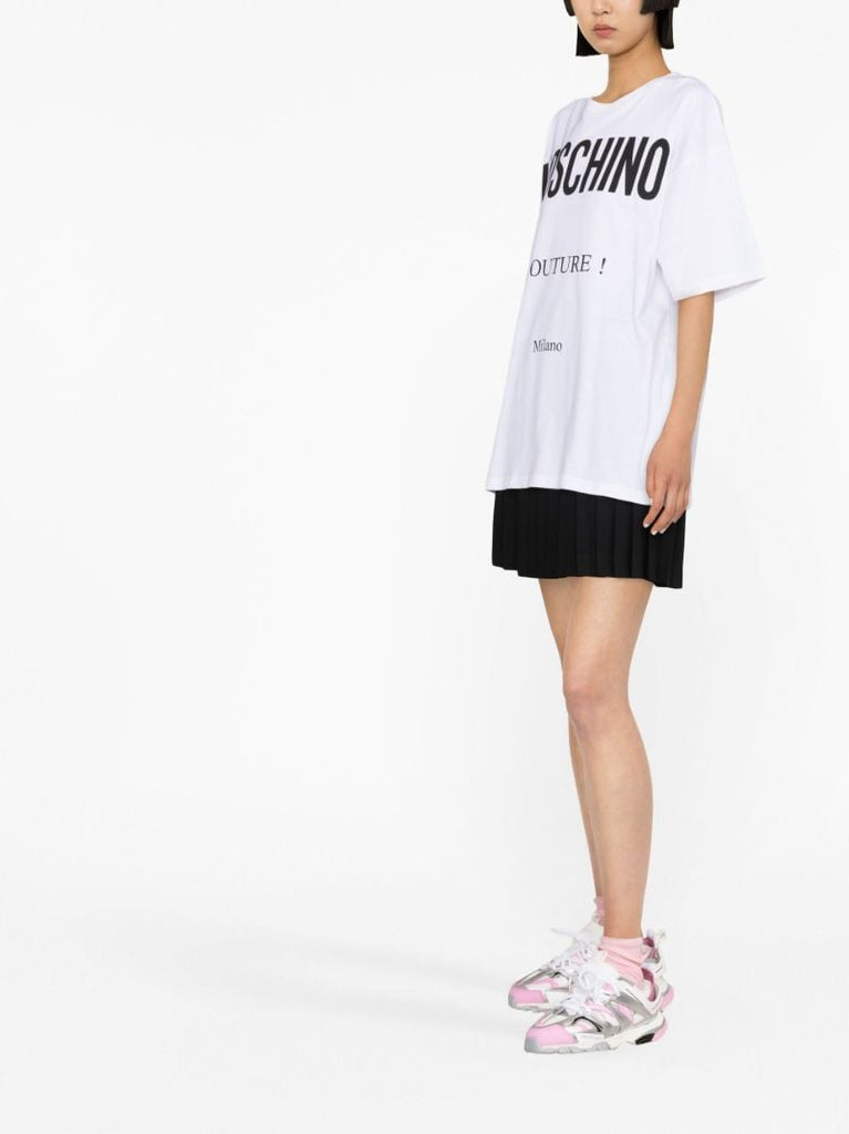 White Couture Logo Print Organic Cotton T-shirt