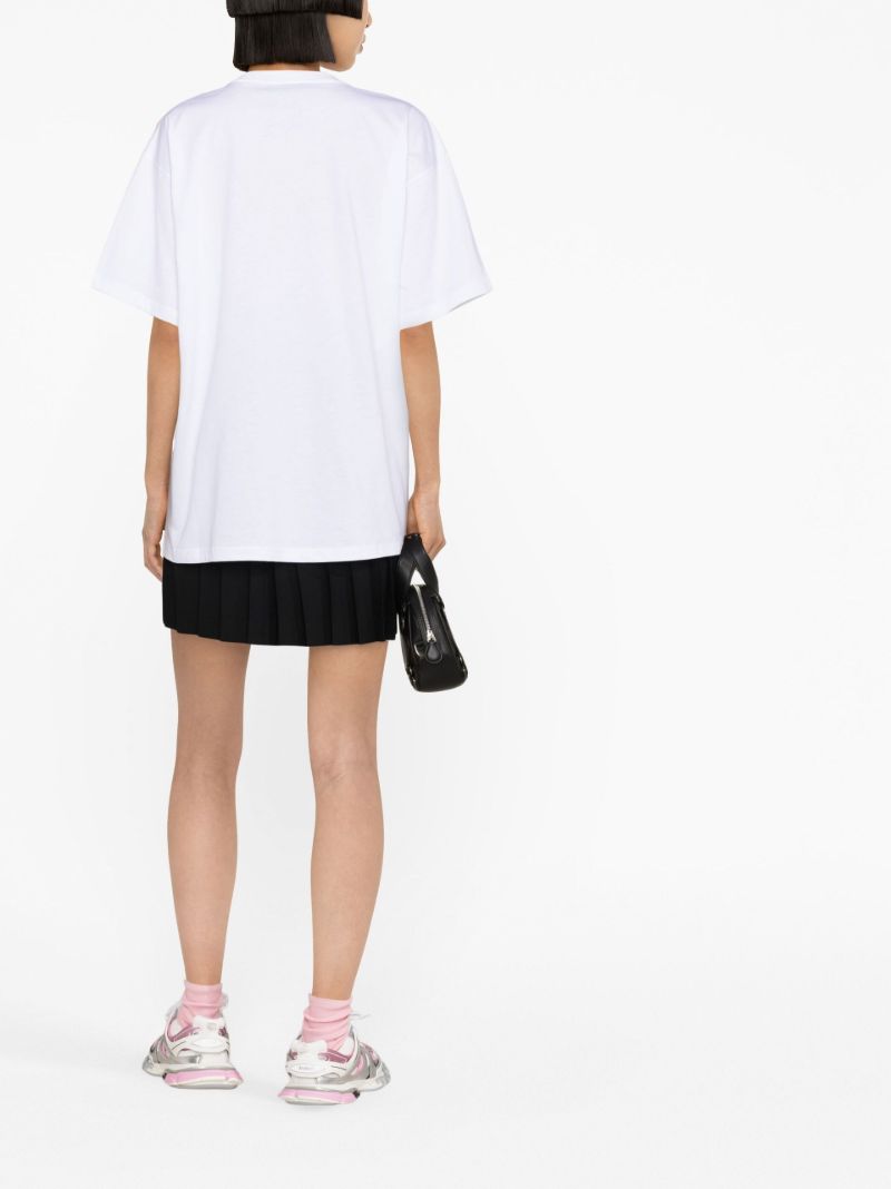 White Couture Logo Print Organic Cotton T-shirt