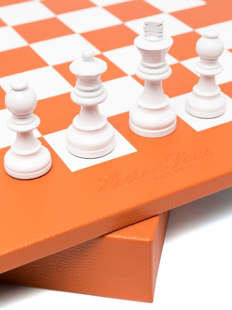 Orange Leather Chess Set