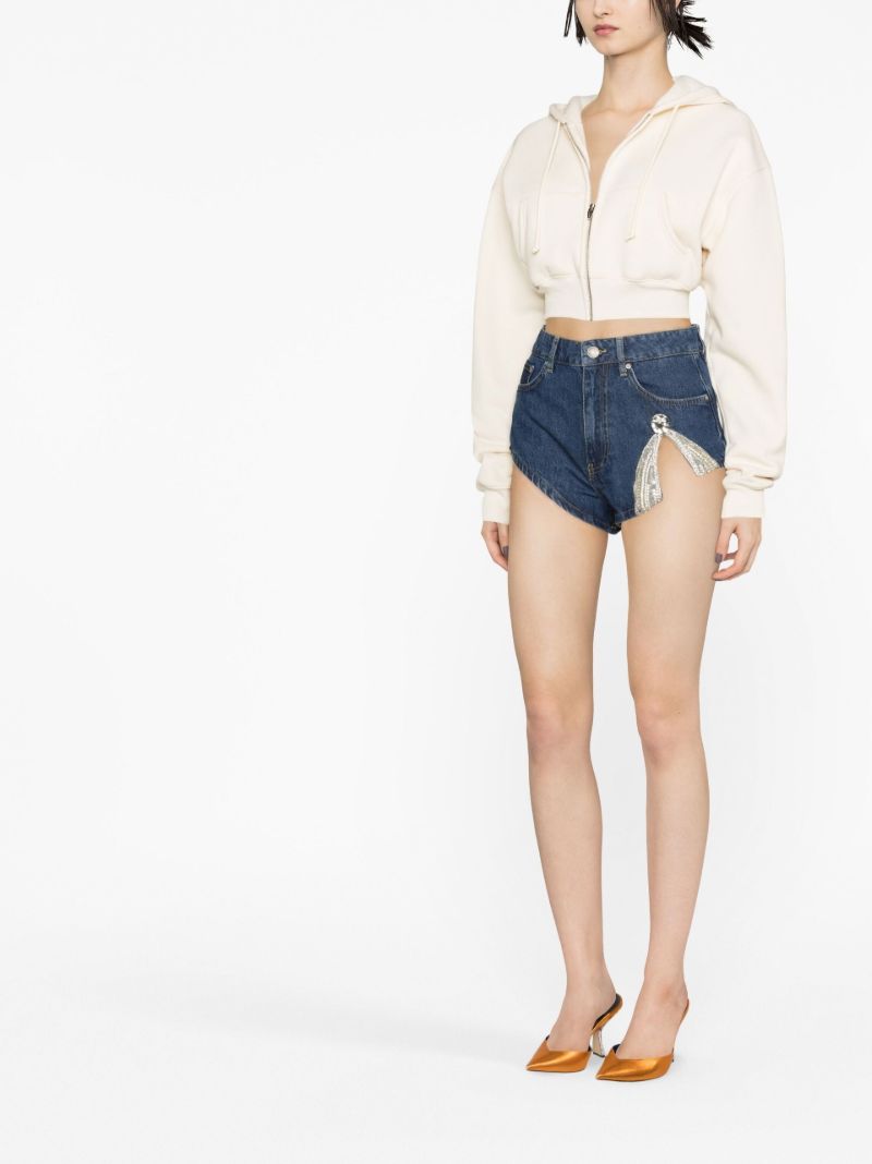 Blue Deco Bow Hot Denim Shorts