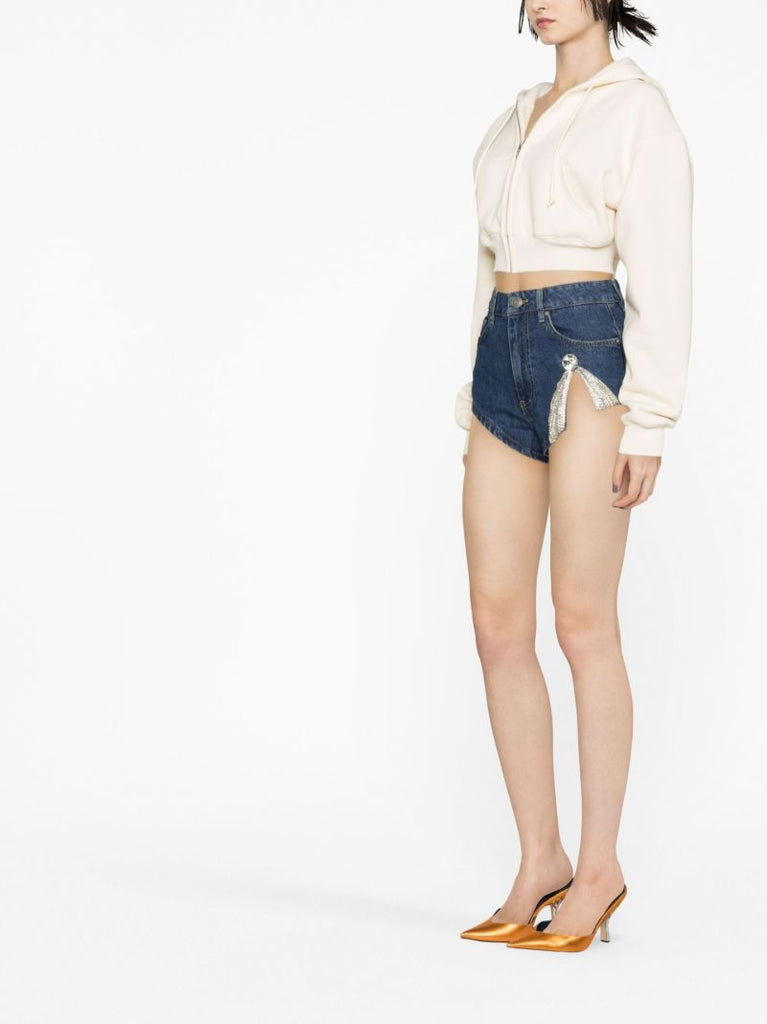 Blue Deco Bow Hot Denim Shorts