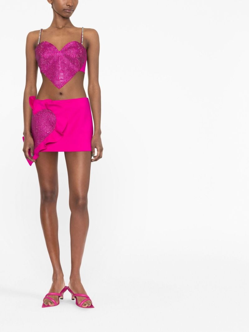 Pink Crystal Heart Crop Top