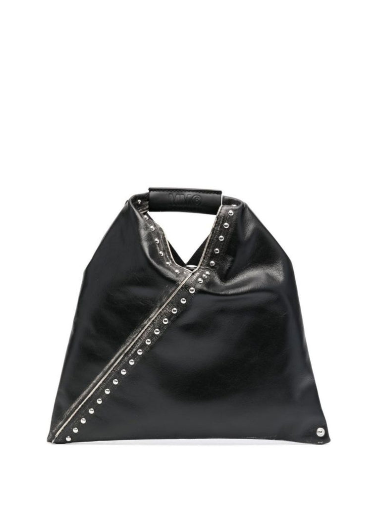 Black Mini Japanese Studded Leather Tote Bag