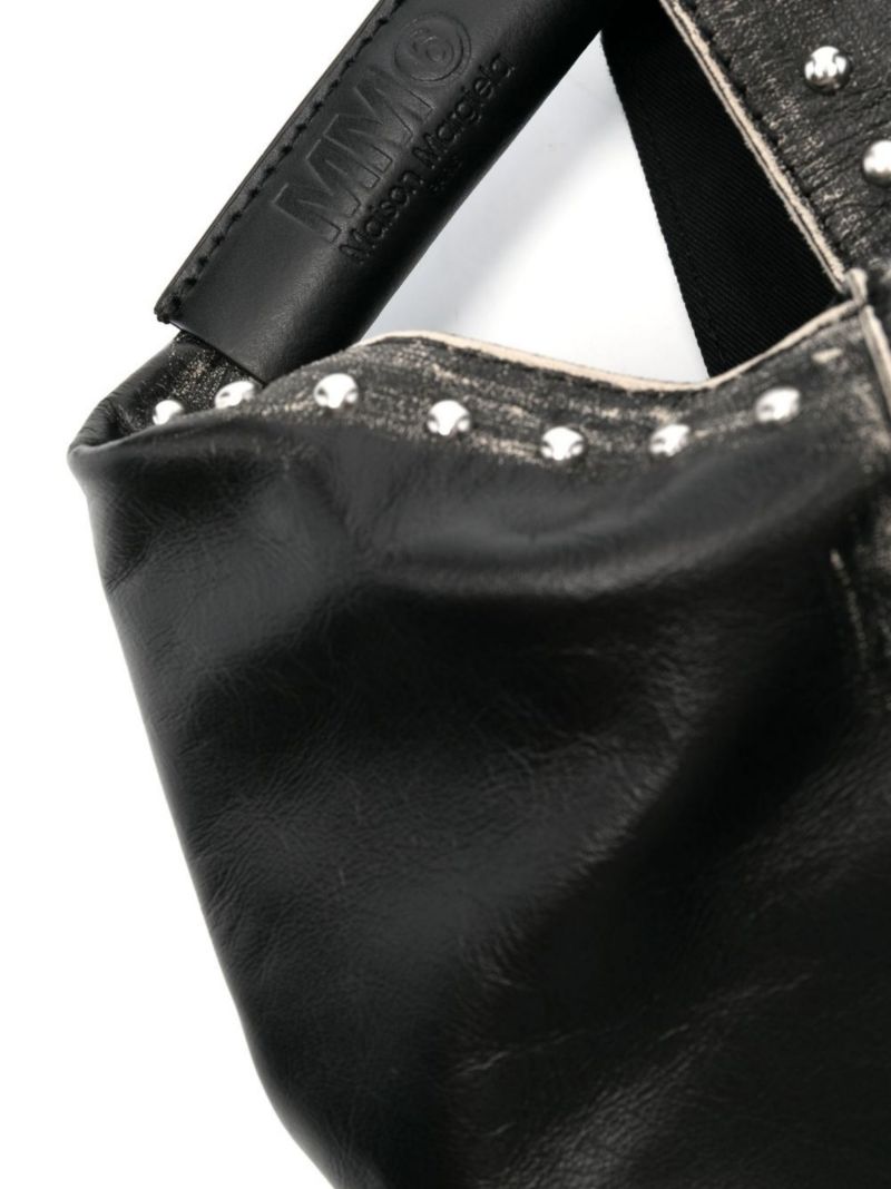 Black Mini Japanese Studded Leather Tote Bag